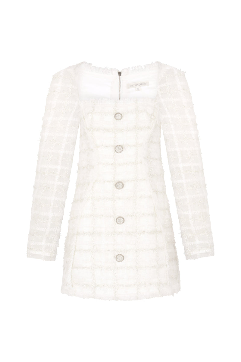 Robe Tweed de Direction Blanche