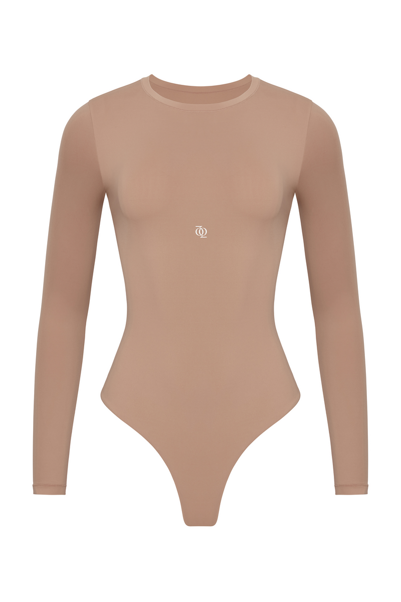 Second Skin Long Sleeve Crew-Neck Bodysuit Nude