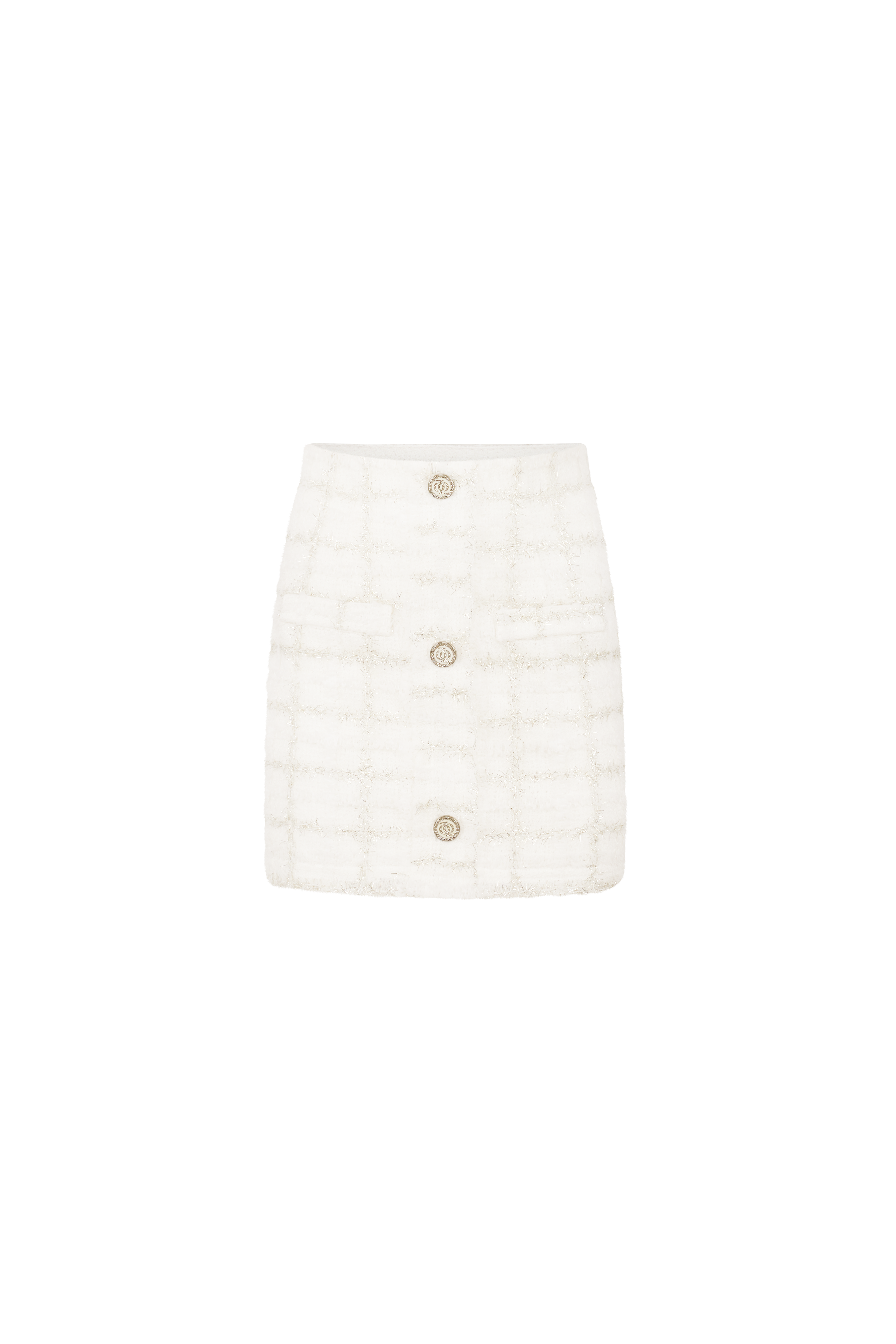 Executive Tweed Skirt White