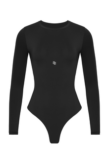Second Skin Long Sleeve Crew-Neck Bodysuit Black