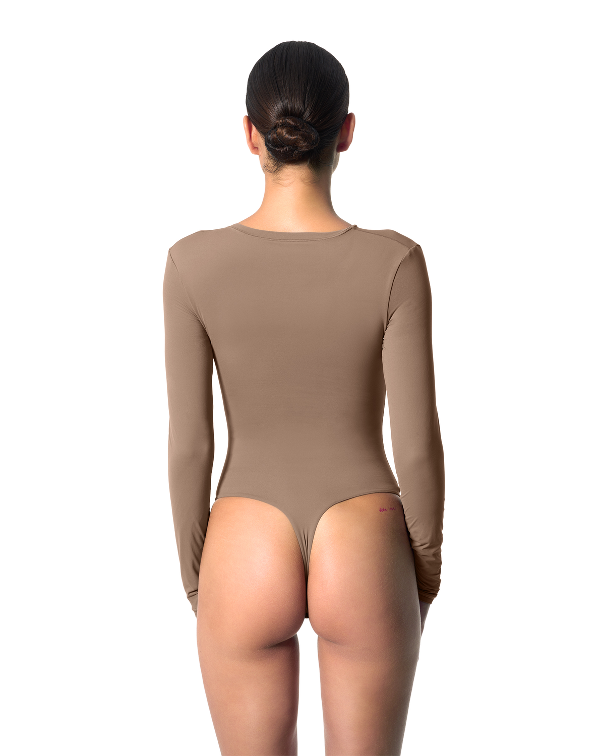 Second Skin Long Sleeve Crew-Neck Bodysuit Mushroom